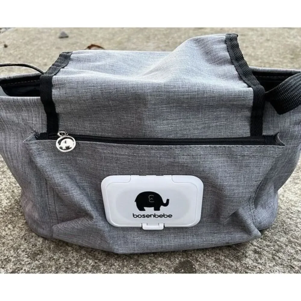 Bosenbebe Baby Stroller Organizer Bag Adjustable Outdoor‎ Travel Gray One Size